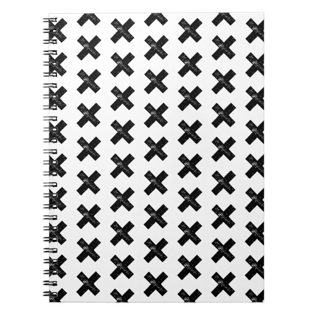 Caderno Espiral Símbolo matemático preto e branco "Multiplique" -  (Frente)