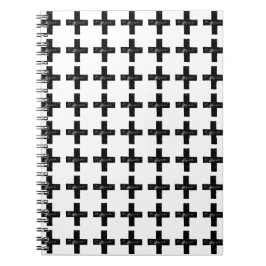 Caderno Espiral Símbolo matemático preto e branco "Plus" - Lino Cu