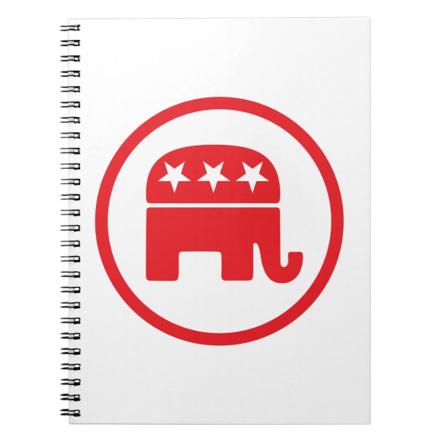 Caderno Espiral Símbolo Político do Partido Republicano (Elefante) (Frente)