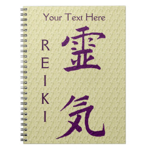 Caderno Espiral Símbolo Purple Reiki Personalizado