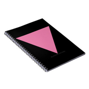 Caderno Espiral Símbolo rosa brilhante do triângulo rosa do Slippe