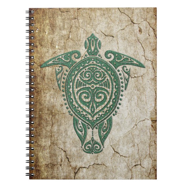 Caderno Espiral Símbolo Shamani Sea Turtle + suas ideias (Frente)