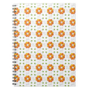 Caderno Espiral Símbolo sun letão tradicional design IX geométr
