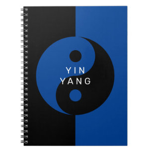 Caderno Espiral Símbolo Yin Azul e Yang, notebook personalizado