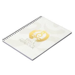 Caderno Espiral Símbolo Zen & OM da Postura de Meditação do Instru