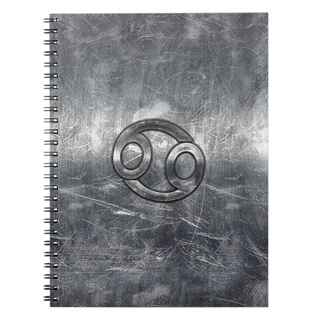 Caderno Espiral Símbolo Zodiac cancer no Estilo Industrial (Frente)