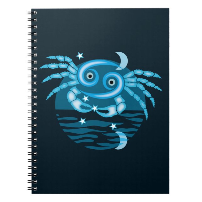 Caderno Espiral Símbolo Zodiac Star - Símbolo do Cancer (Frente)