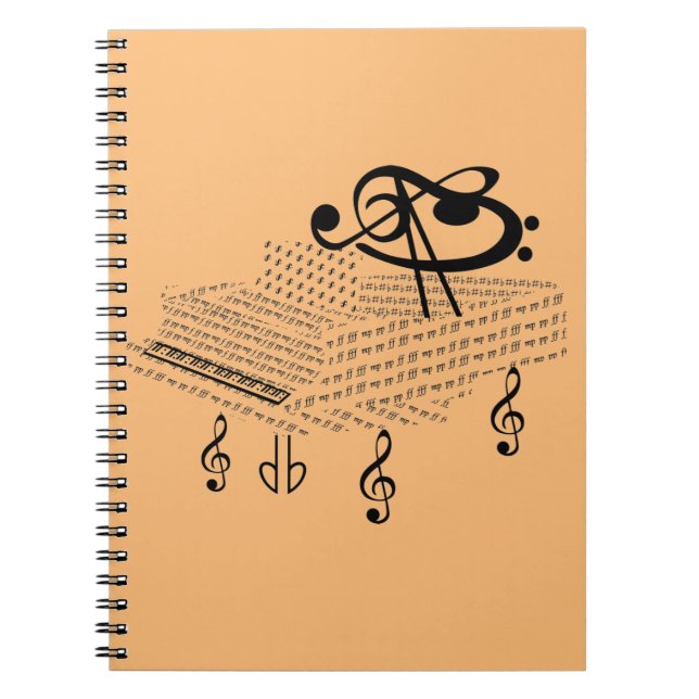 Caderno Espiral Símbolos de Piano Music (Frente)