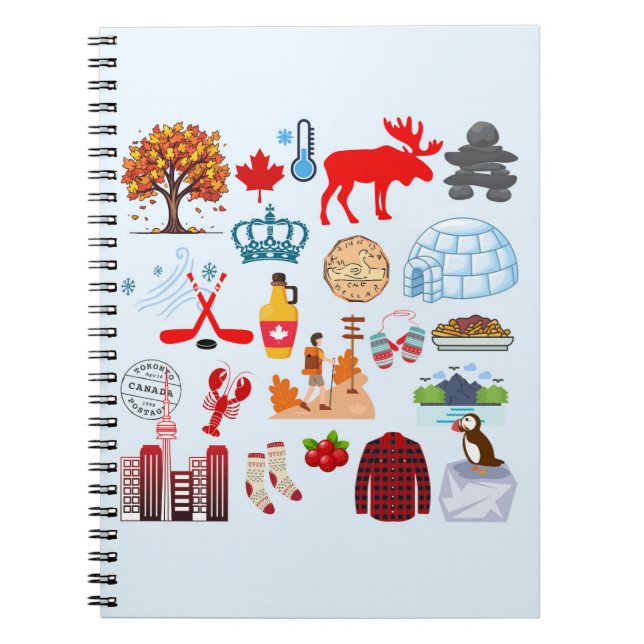 Caderno Espiral Símbolos do Canadá (Frente)