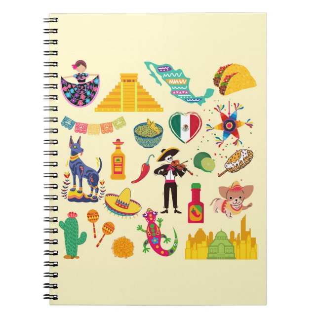 Caderno Espiral Símbolos do México (Frente)