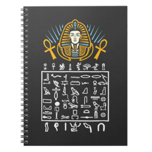 Caderno Espiral Símbolos Egípcios Hieróglifos do Egito Histor F