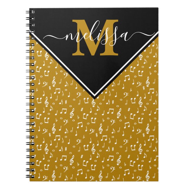 Caderno Espiral Símbolos musicais personalizados (Frente)