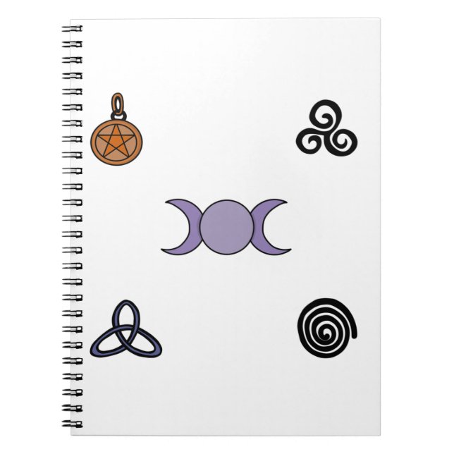 Caderno Espiral Símbolos Wiccan e Pagan (Frente)