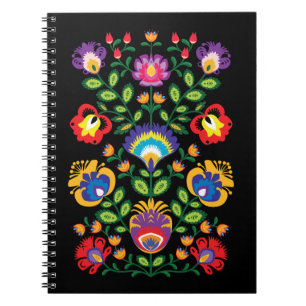 Caderno Espiral Simétrico Folk Wycinanki