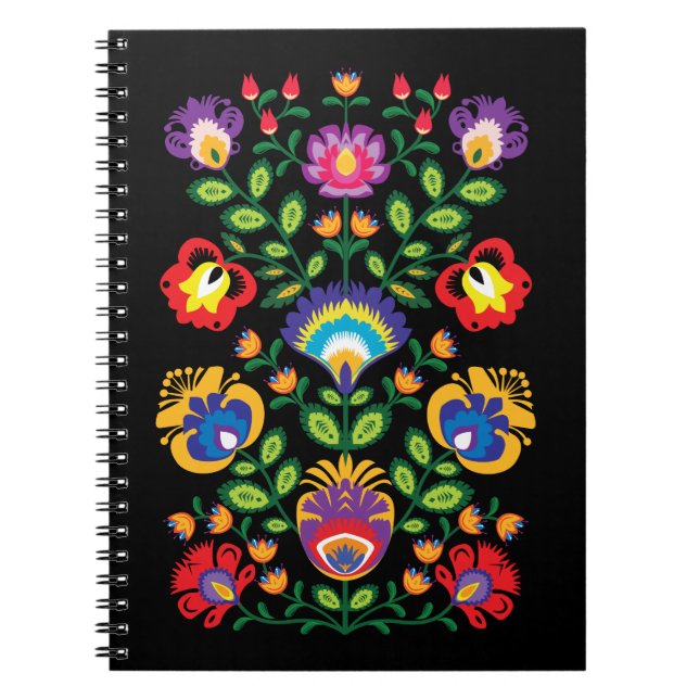 Caderno Espiral Simétrico Folk Wycinanki (Frente)