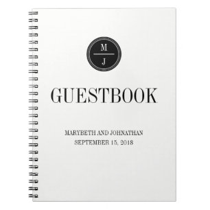 Caderno Espiral Simple and Elegant Wedding Guest Book Notebook