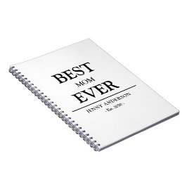 Caderno Espiral Simple Custom Design Best Mom Ever Mothers Gift