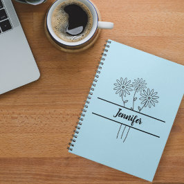 Caderno Espiral Simple daisies notebook for kids,back to school