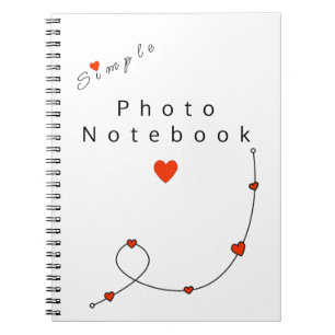 Caderno Espiral Simple illustration with hearts in minimalist