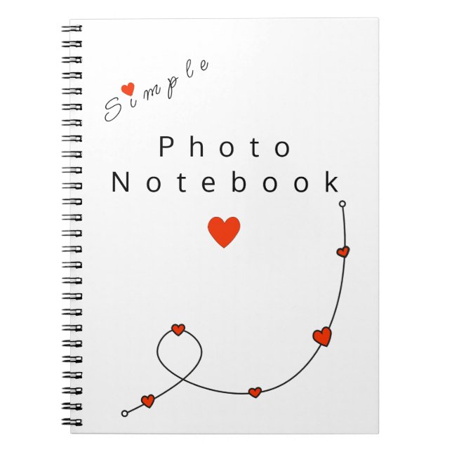 Caderno Espiral Simple illustration with hearts in minimalist (Frente)