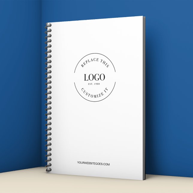 Caderno Espiral Simple Your Logo and website Promotional Business  (Custom notebook for business with logo and website.)