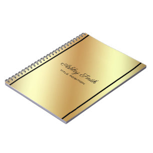 Caderno Espiral Simples brilhante Dourado