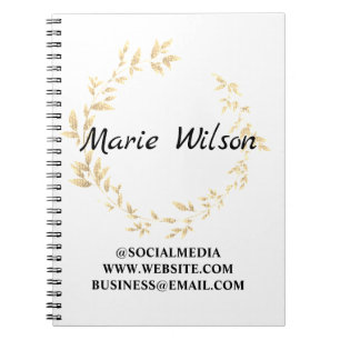 Caderno Espiral Simples e elegante adicione seu bloco de anotaçõ