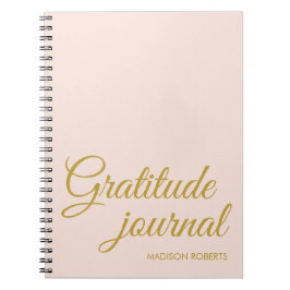 Caderno Espiral Simples e elegante diário de gratidão rosa-rosa