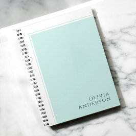Caderno Espiral Simples Elegante Minimalista Bloco de Cor Aquática