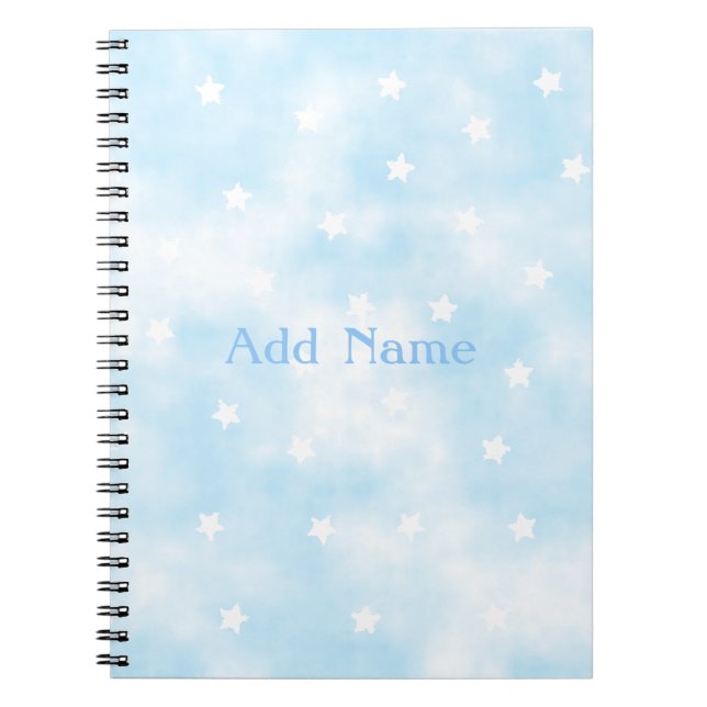 Caderno Espiral Simples estrelas personalizadas Sky Watercolor (Frente)
