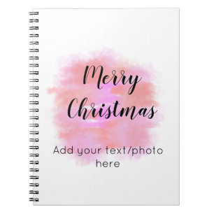 Caderno Espiral simples minimal adicione seu texto foto feliz nata