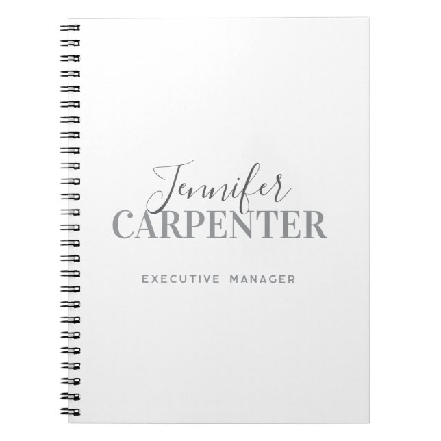 Caderno Espiral Simples minimalista elegante profissional (Frente)