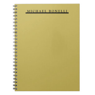 Caderno Espiral Simples Moderno Elegante Cor Dourada de Las Vegas
