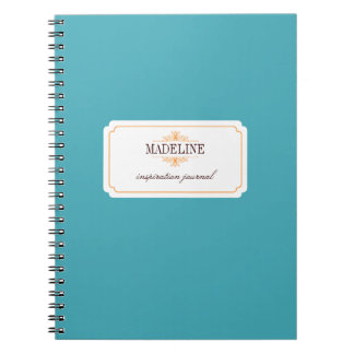 Caderno Espiral Simples mosaico de inspiração em azul-de-rosa