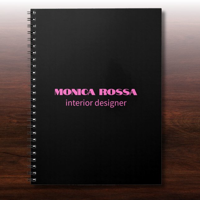 Caderno Espiral Simples profissional Neon Pink Preto (Criador carregado)