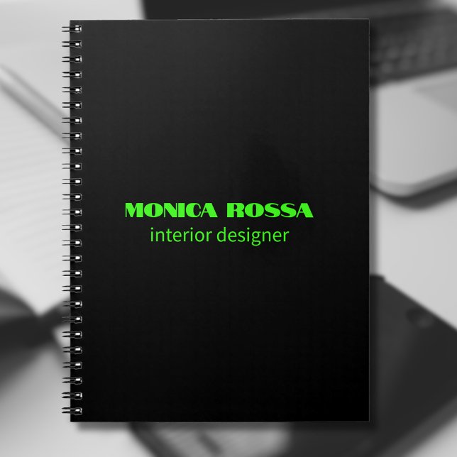 Caderno Espiral Simples profissional Neon Verde Negra (Criador carregado)