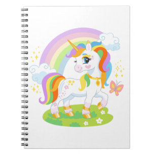 Caderno Espiral Simulação de unicórnio cômoda #1