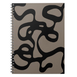 Caderno Espiral Sinais distantes: Abstrato preto e Cinza
