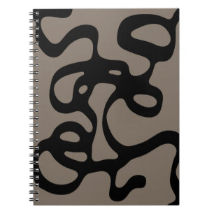 Caderno Espiral Sinais distantes: Abstrato preto e Cinza
