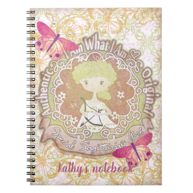 Caderno Espiral Sinais sagitários. notebook personalizado (Frente)