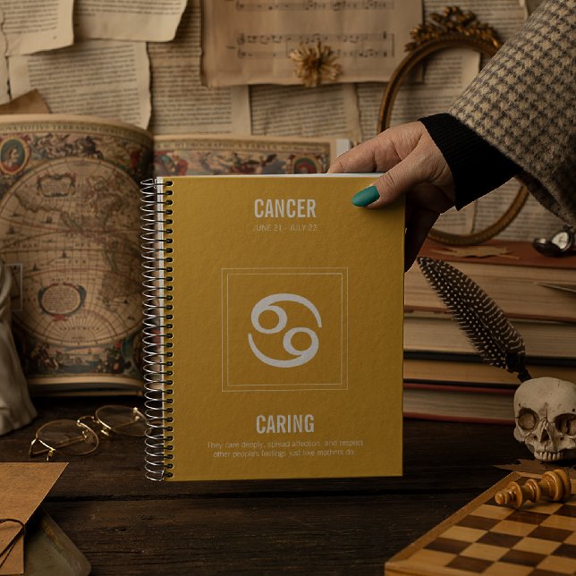 Caderno Espiral Sinal de Astrologia do cancer (Criador carregado)