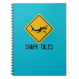 Caderno Espiral sinal de estrada do tubarão