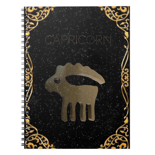 Caderno Espiral Sinal de ouro de Capricórnio (Frente)