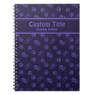 Caderno Espiral Sinal de Paz Roxo com Título/Autor Personalizado
