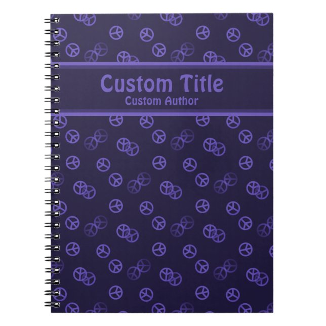Caderno Espiral Sinal de Paz Roxo com Título/Autor Personalizado (Frente)