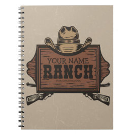 Caderno Espiral Sinal de Ranhura Ocidental do Cowboy Guns Western