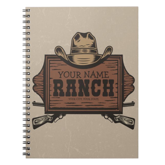 Caderno Espiral Sinal de Ranhura Ocidental do Cowboy Guns Western (Frente)