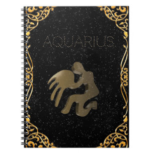 Caderno Espiral Sinal do ouro do Aquário