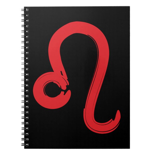 Caderno Espiral Sinal do Zodíaco LEO Vermelho Aniversário de Julho (Frente)