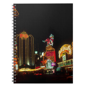 Caderno Espiral Sinal dos Casinos Neon Lights da Noite de Las Vega